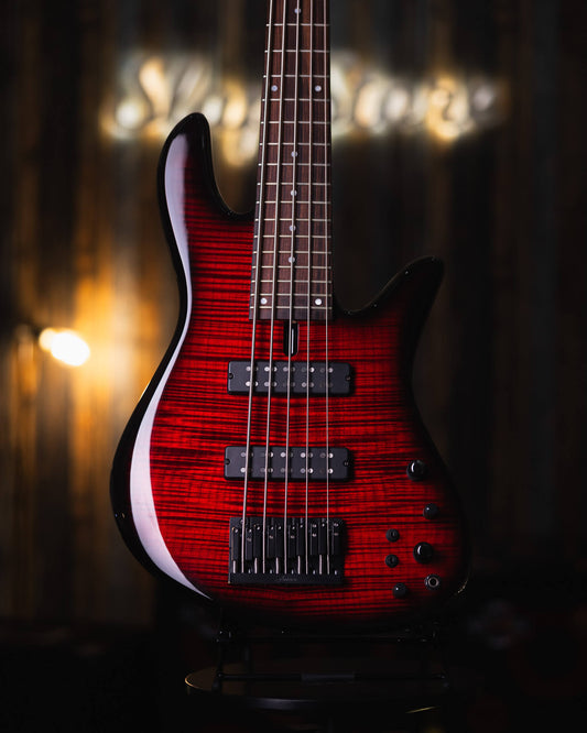 Fodera Emperor 5 Standard Special Flamed Maple Trans Red 2014